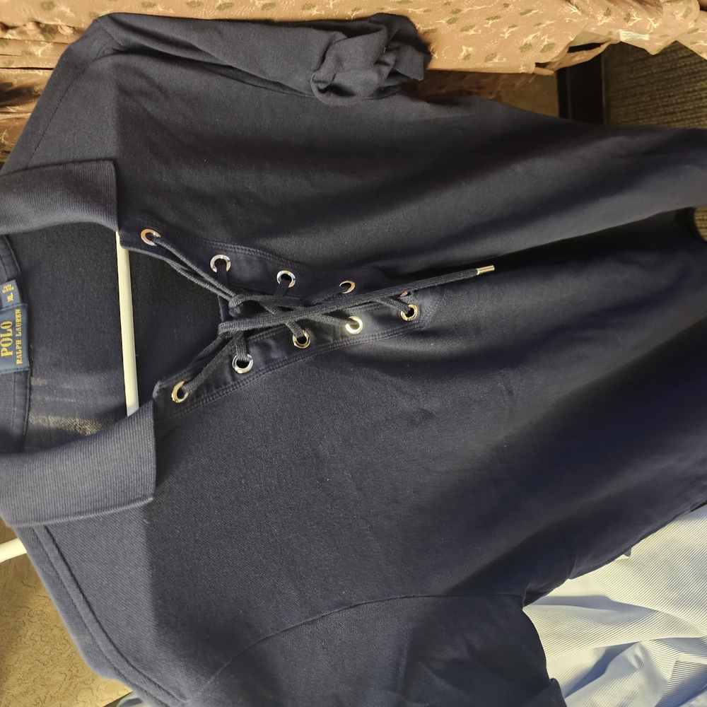 U.S. Polo Assn. Blue Polo Tee with Tie Front